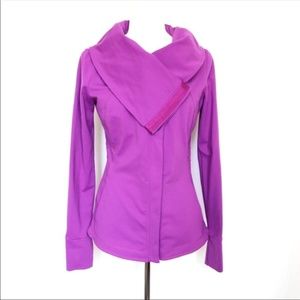 Lucy Purple High Shawl Collar Workout Jacket Small
